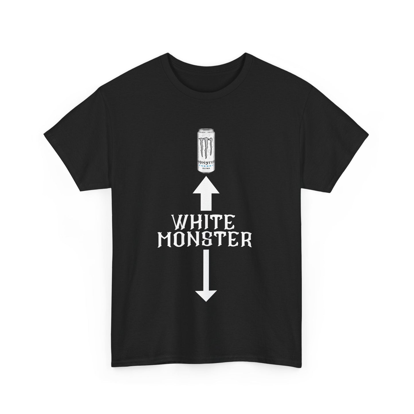 White/Black Monster energy cotton Tee